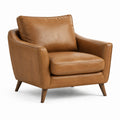 Sillón de Cuero Marrón 90x80x85 cm