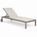 Tumbona de aluminio y textileno crema con respaldo ajustable