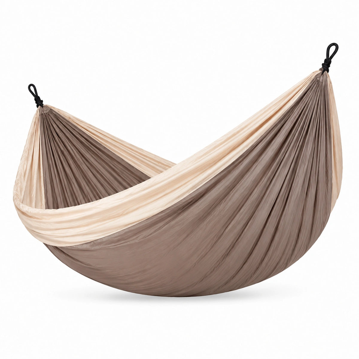 Hamaca de nailon 200x150 cm beige/marrón